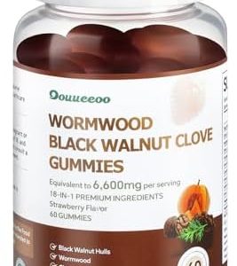 18-in-1 Wormwood Black Walnut Clove Gummies for Adults - Rapid Gut Cleanse & Digestive Health with Pumpkin Seed Oil, 660