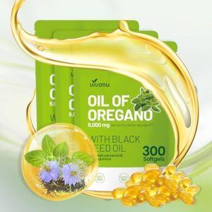 VivoNu Organic Oil of Oregano Softgels with Black Seed Oil - Non-GMO, Balanced Formula for Immune Support and Overall We